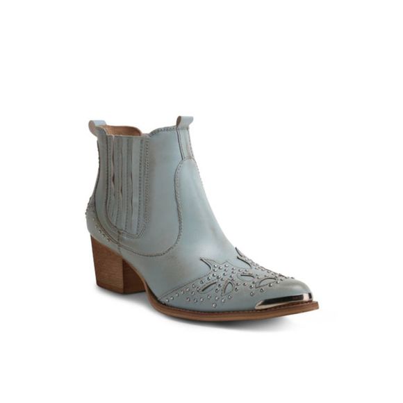 WANTED Womens Light Blue Western Dual Pull Tab Lonestar Slip On Booties 9 - Picture 1 of 1